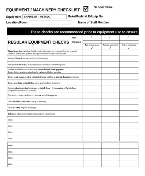 MILL WEEKLY MAINTENANCE CHECKLIST 